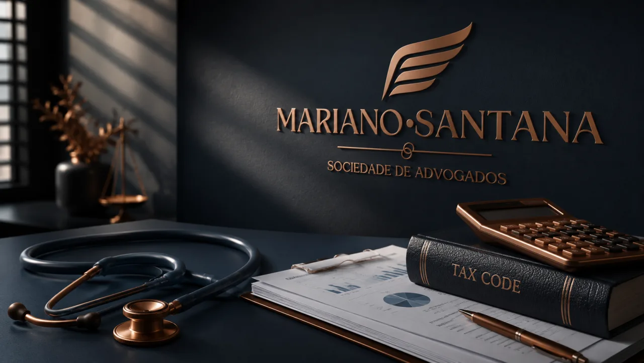 Estetoscópio sobre relatórios financeiros e código tributário — reforma tributária no setor de saúde
