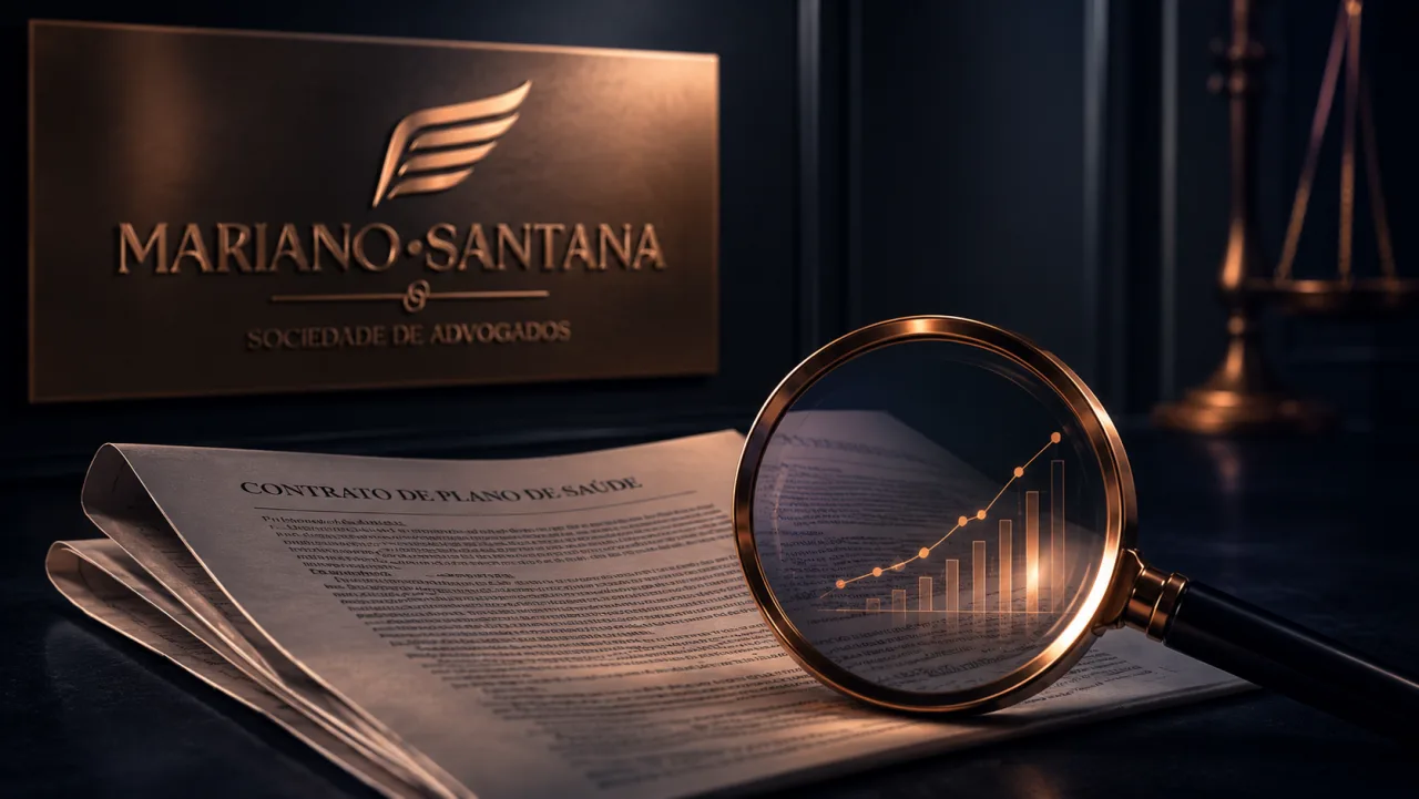 Lupa revelando as letras miúdas de um contrato de plano coletivo — falso coletivo empresarial